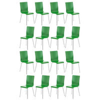 BESUCHERSTUHL 16er Set Holz grün - Grün, Holz/Metall (43/87/47cm) - CLP