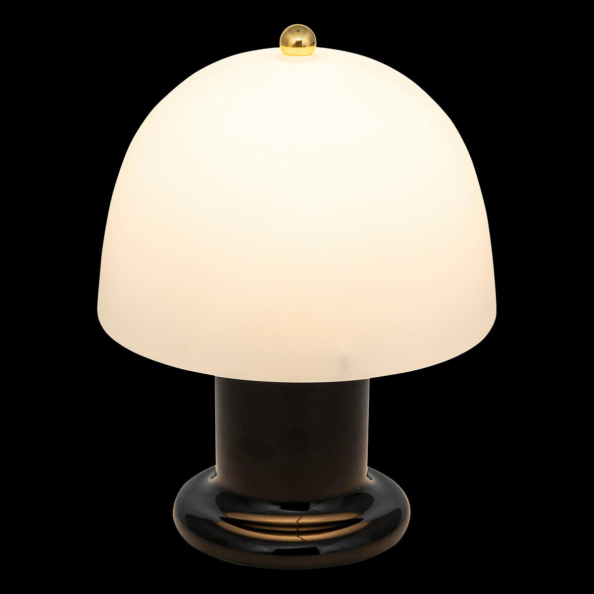 PILZLAMPE Rick 21 cm - Schwarz, Glas (16/16/21cm) - Atmosphera Createur d´interieur