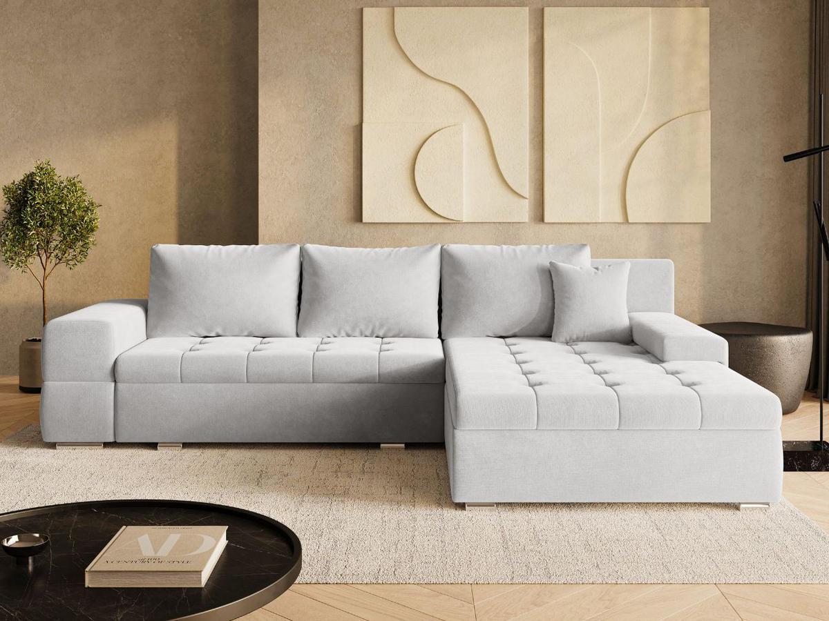 ECKSOFA Sonia Grau - Silberfarben/Grau, Holz/Textil (310/210cm) - Graingold