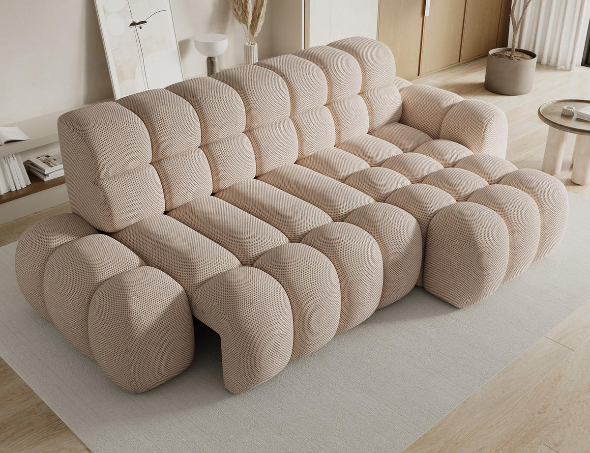 ECKSOFA Lorveno R - Beige (Calmora 18) - Beige, Holzwerkstoff (283/165cm) - Möblo
