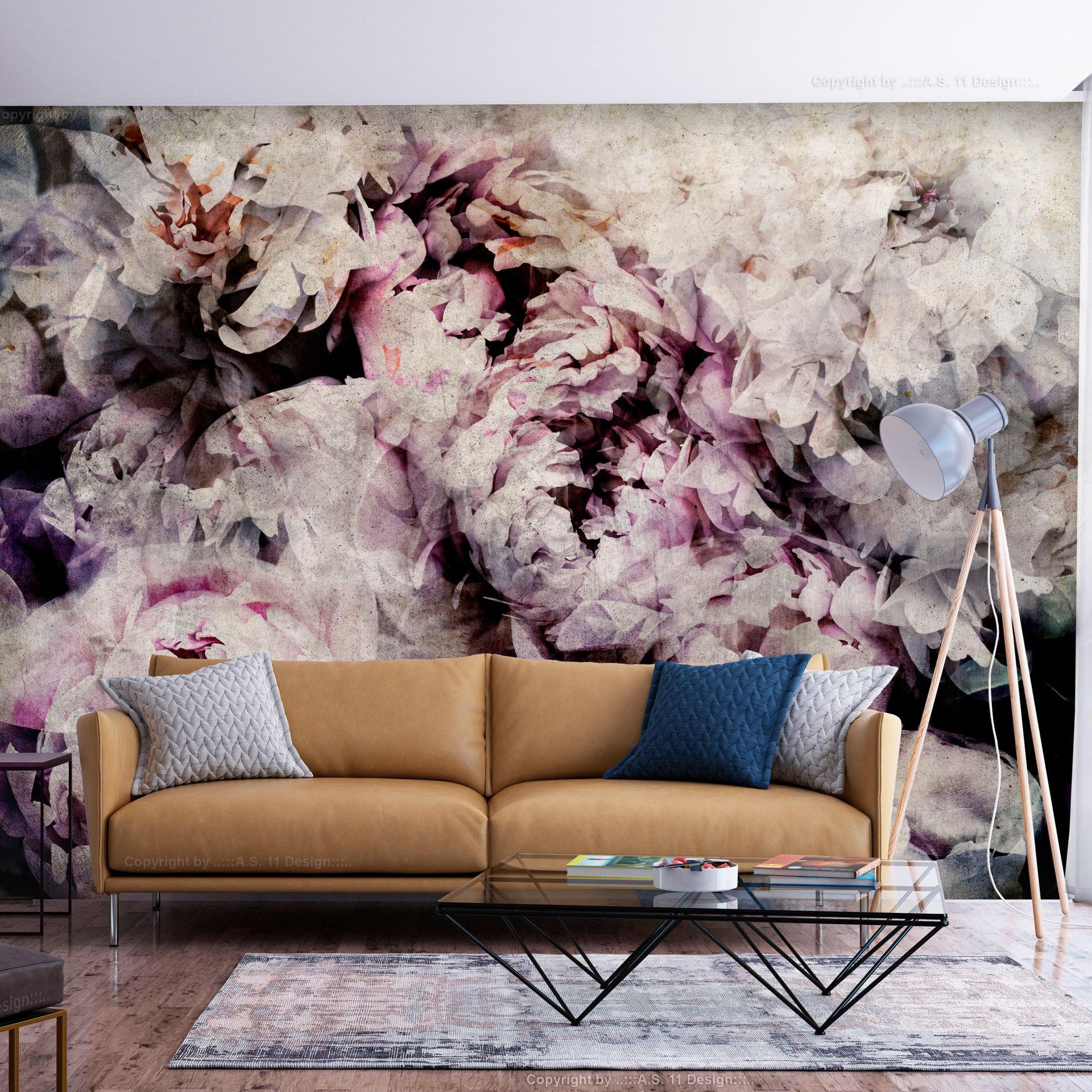 VLIESTAPETE Grau 450/315 cm - Lila/Grau, Textil (450/1cm) - KUNSTLOFT