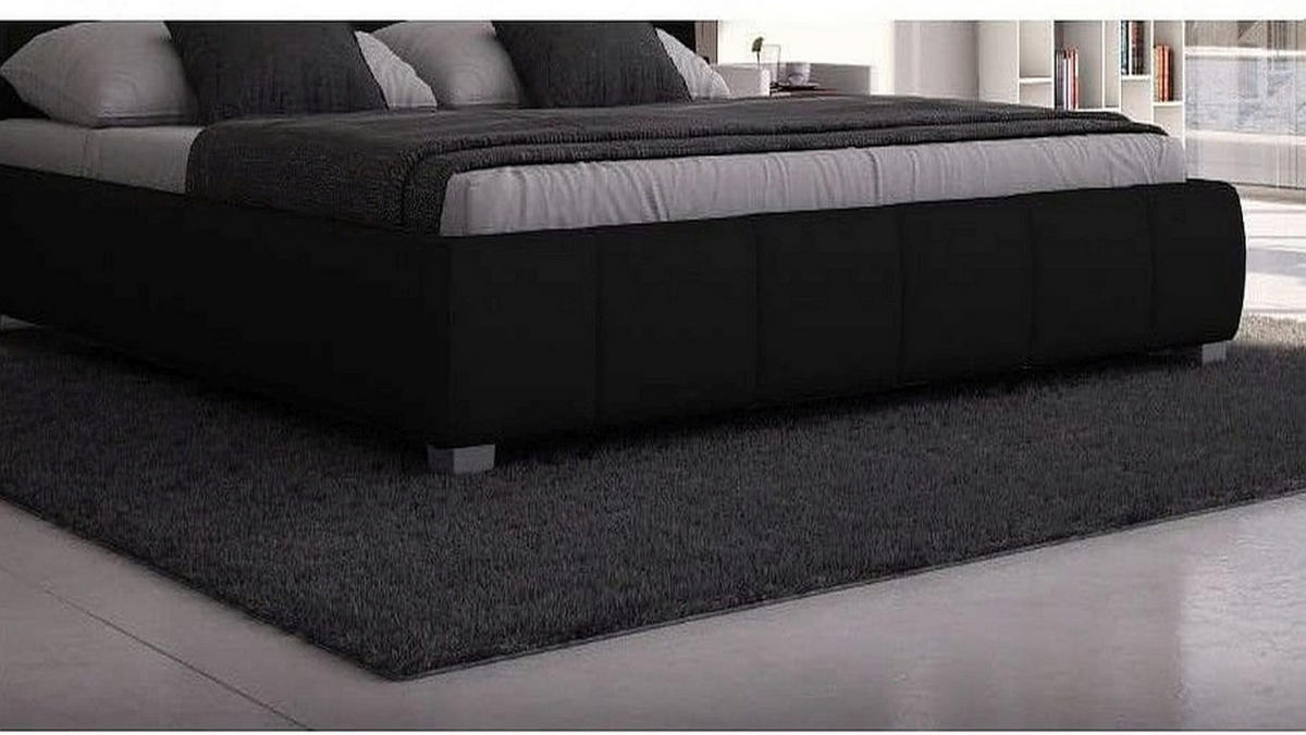 POLSTERBETT Luna 160 Schwarz - Schwarz, Leder (160/200cm) - Sedex