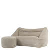 SITZSACK Sofa mit rundem Hocker - Beige, Textil (160/70/93cm) - icon