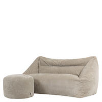 SITZSACK Sofa mit rundem Hocker - Beige, Textil (160/70/93cm) - icon