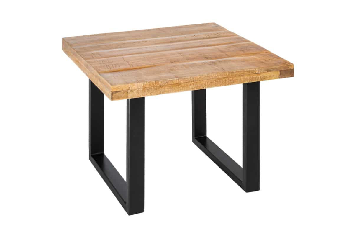 COUCHTISCH IRON CRAFT Mango rechteckig Natur|Schwarz 60cm - Goldfarben/Schwarz, Holz/Metall (60/60/45cm) - riess-ambiente