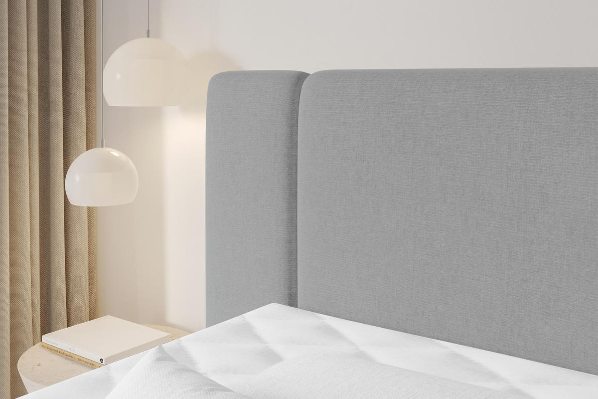 BOXSPRINGBETT mit Matratze H3/H4 - EVON KING Zanozek - 140x200 cm Grau - Greige, Holzwerkstoff (140/200cm) - ALTDECOR