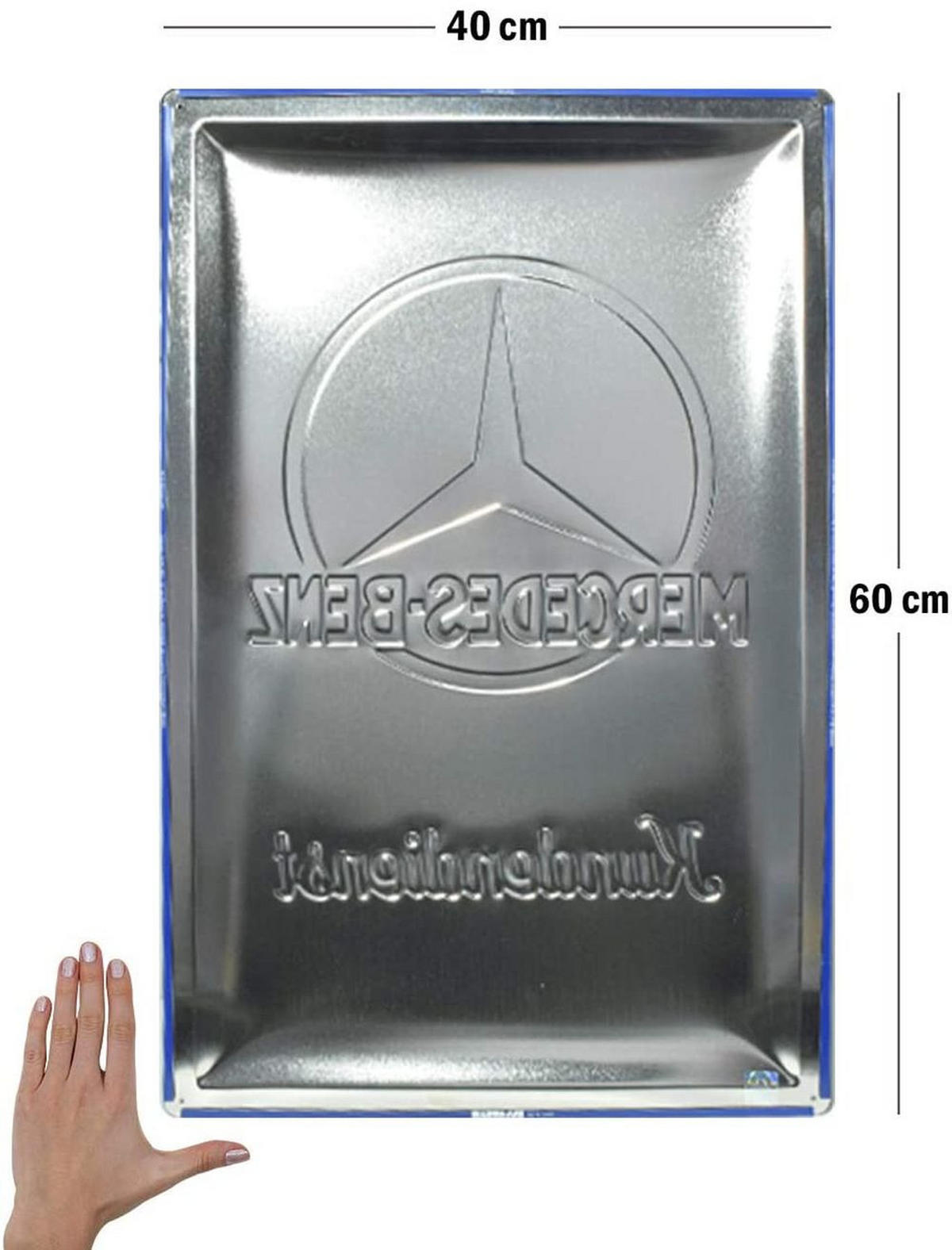 BLECHSCHILD 40/60 cm Mercedes-Benz Kundendienst - Multicolor, Metall (40/60/1cm) - Nostalgic-Art
