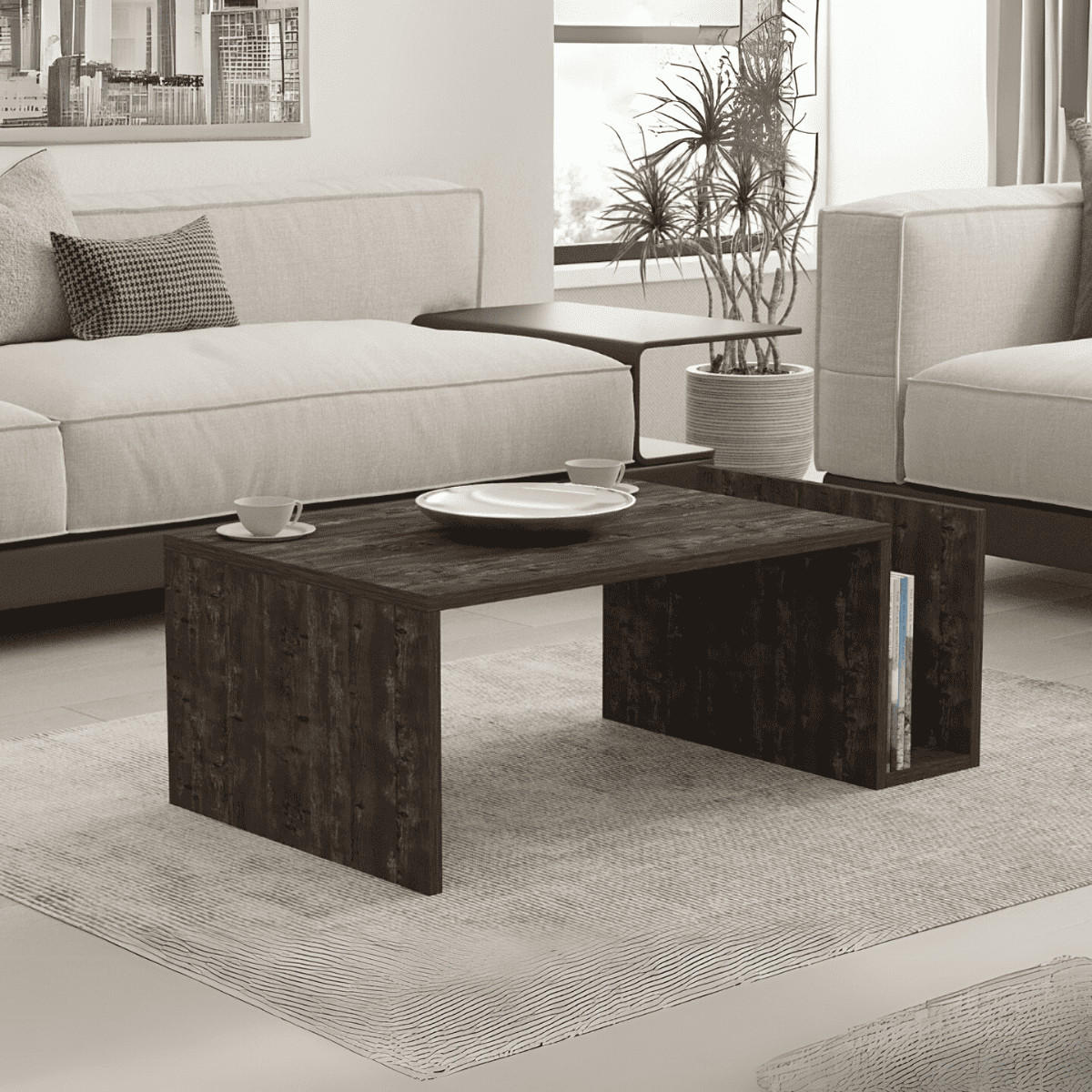 COUCHTISCH - memo 86,8/50/32,4 cm - Nussbaumfarben, Holzwerkstoff (86.8/50/32.4cm) - Calicosy