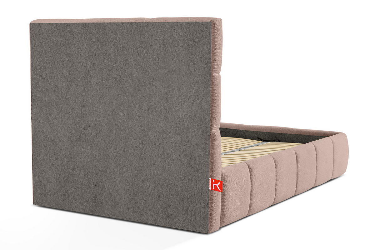 POLSTERBETT ALTOS Einzelbett, Bouclé, rosa - Rosa, Holz/Holzwerkstoff (120/200cm) - KONSIMO®