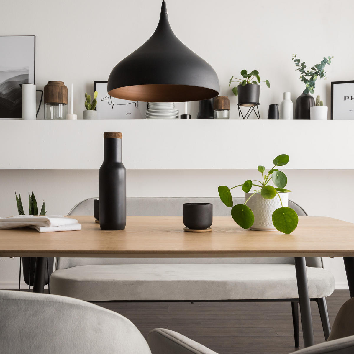 ESSTISCH - Eiche / Schwarz - Eichefarben, Holzwerkstoff/Metall (80/120/75cm) - home24