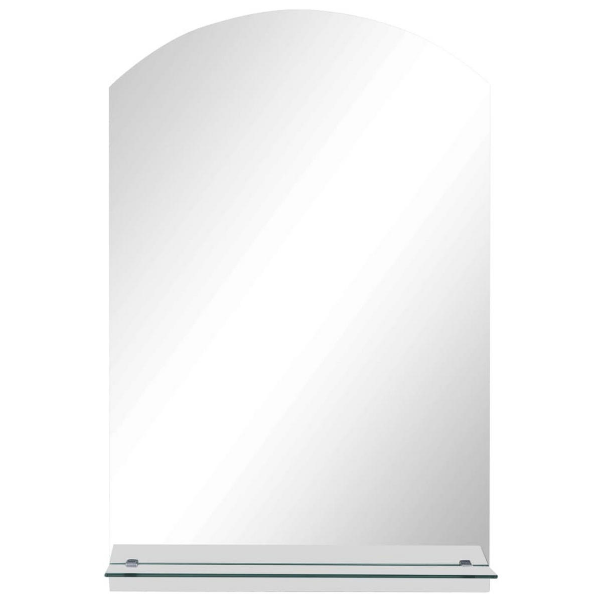 WANDSPIEGEL mit Regal 40×60 cm Hartglas - Silberfarben, Glas (40/60/10cm) - furnicato
