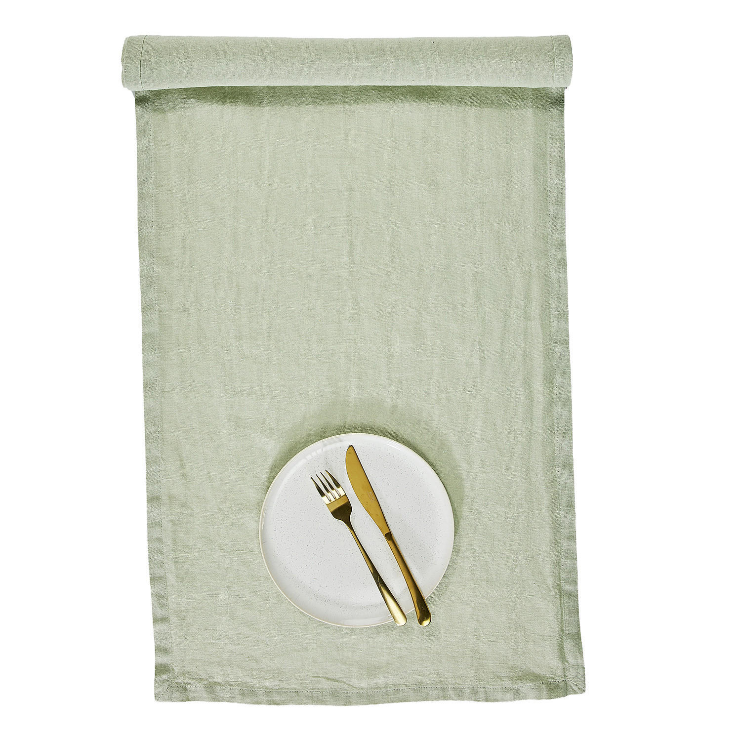 TISCHLÄUFER Riga 50x160cm - Salbeigrün, Textil (50/160cm) - Butlers