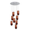 GALERIELEUCHTE Velo 8-flammig Braun Ø 18cm - Braun/Weiß, Glas (18/18/33cm) - s.luce
