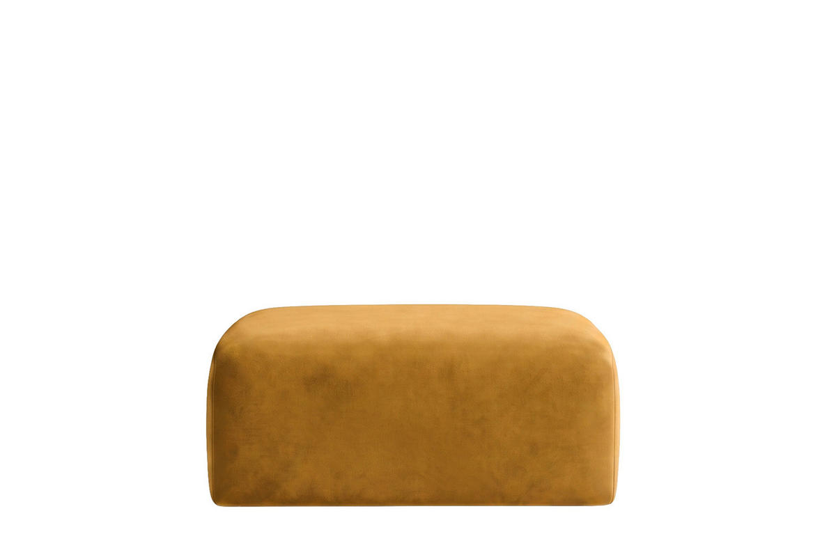 HOCKER, Sitzhocker, Velvet-Stoff Bluvel, Golden, GRETA - Goldfarben, Holz (91/40/89cm) - Kaiser Möbel