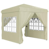 PAVILLON 248/248/270 cm cremeweiß aus Polyester höhenverstellbar - Beige, Textil (248/270/248cm) - OKWISH