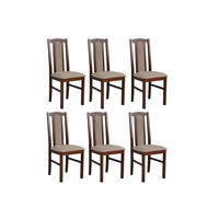 ESSZIMMERSTUHL - Set 6x BOS 7 nussbaum, inari 23  - Hellbraun/Nussbaumfarben, Holz (43/96/40cm) - Leaf Design