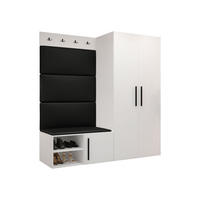 GARDEROBEN-SET Medi I - Schwarz/Weiß, Holzwerkstoff/Kunststoff (80/191/50cm) - MIRJAN24