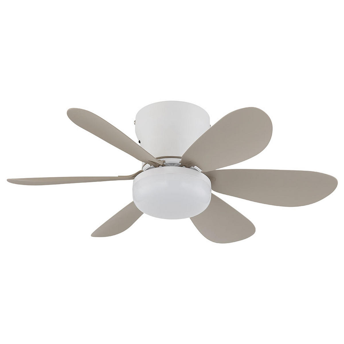 DECKENVENTILATOR DELORES LED, Metall, Weiß matt, 51 cm - Weiß, Metall (51/51/16.5cm) - Globo Lighting