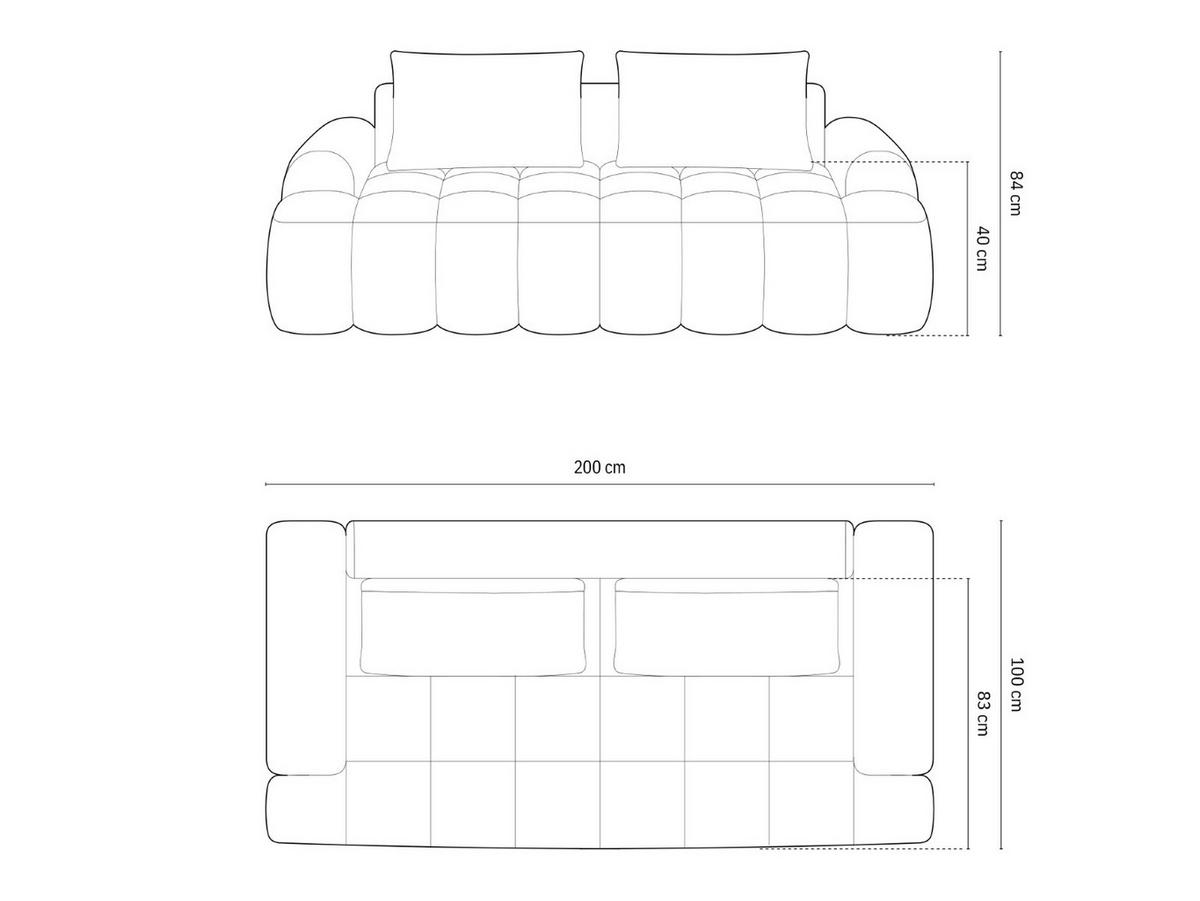 SOFA Linz aus strukturiertem Stoff beige 3 Sitzplätze - Beige, Textil (100/84/200cm) - Cosmopolitan Design