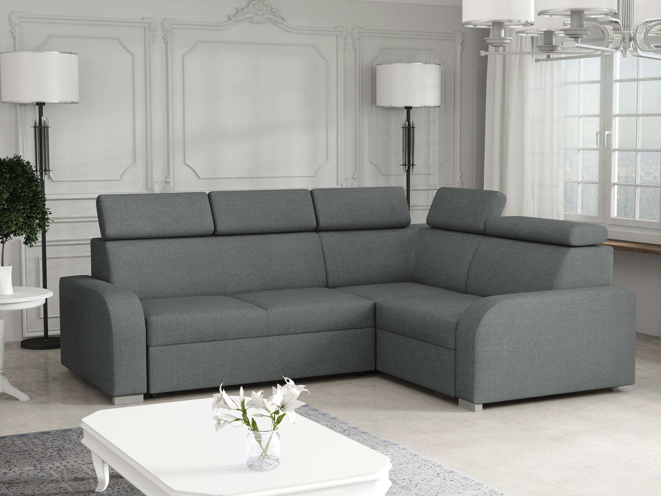 Thumbnail - Mirjan24 Ecksofa, Dunkelgrau, Textil, L-Form,L-Form, 250x200 cm, Wohnzimmer, Sofas & Couches, Wohnlandschaften, Ecksofas