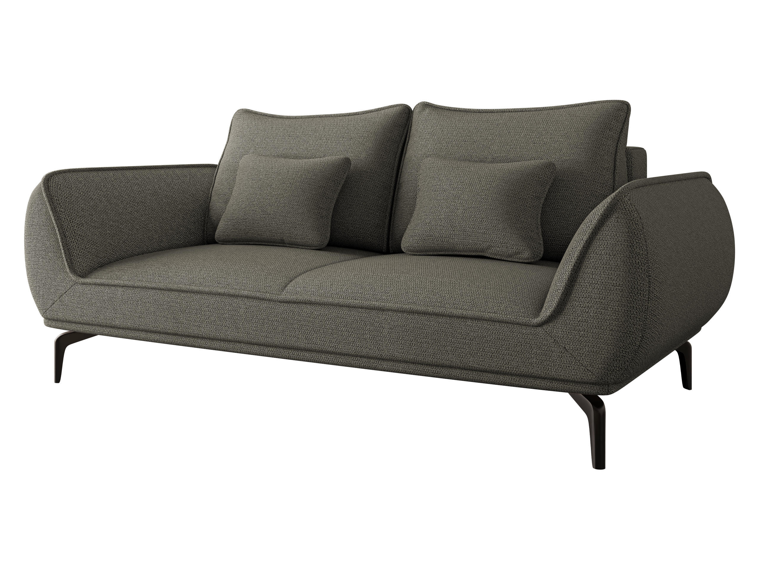 SOFA Cavo 2 - Dunkelgrau/Schwarz, Holz/Textil (208/86/118cm) - MIRJAN24