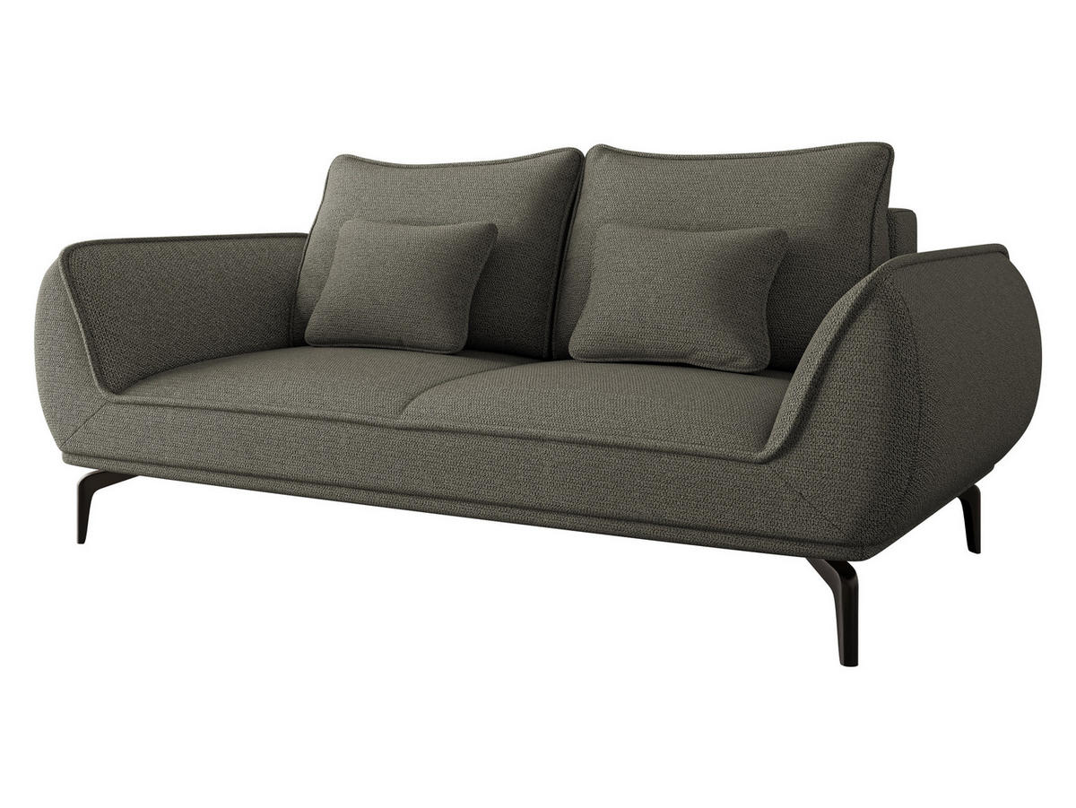 SOFA Cavo 2 - Dunkelgrau/Schwarz, Holz/Textil (208/86/118cm) - MIRJAN24