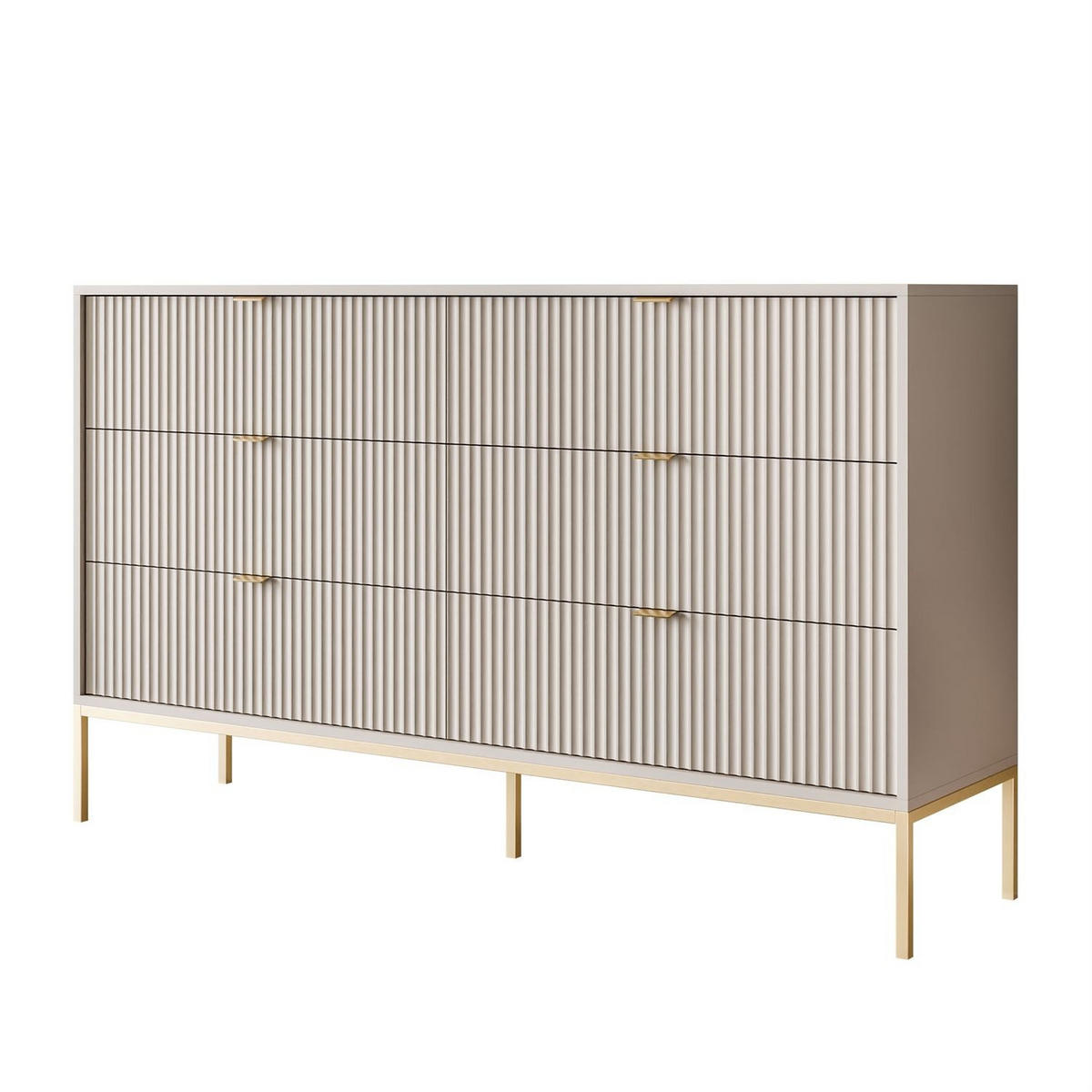 SIDEBOARD CORTADO GOLD KS154 MIT SCHUBLADEN KASCHMIR - Beige, Holzwerkstoff (154/91/39cm) - Lookway