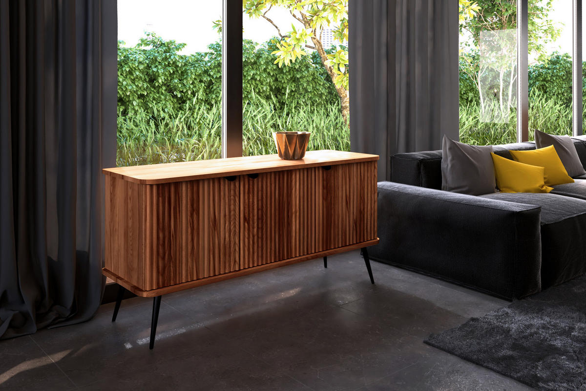 KOMMODE LINA - Kernbuche, Holz (144/72/46cm) - byoak