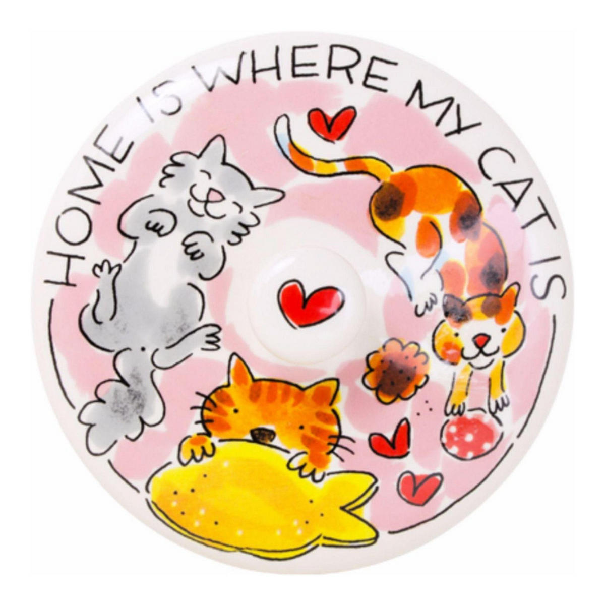 VORRATSDOSE Zuhause ist da, wo die Katze ist in Bunt - 22,5cm - Multicolor, Keramik (16/22/16cm) - Blond Amsterdam