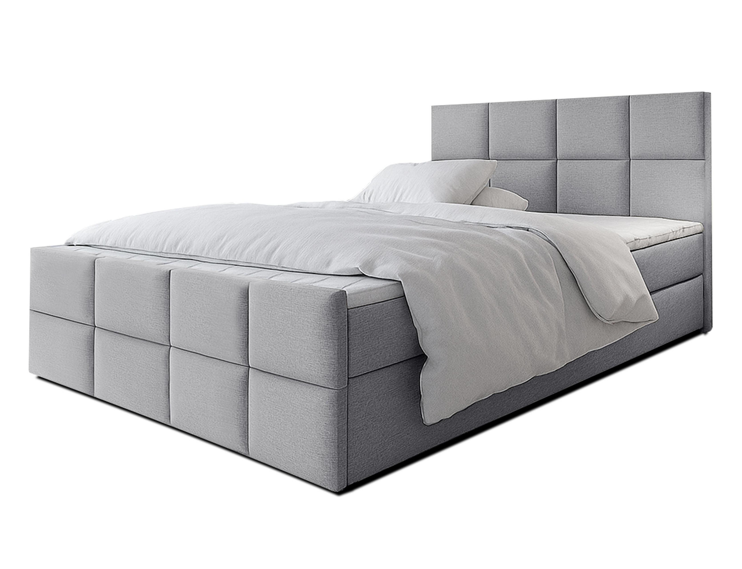 BOXBETT ALEYNA 180x200 cm mit Bettkasten und Matratze - Grau - Schwarz/Grau, Holz/Holzwerkstoff (180/200cm) - AX Living