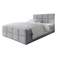 BOXBETT ALEYNA 180x200 cm mit Bettkasten und Matratze - Grau - Schwarz/Grau, Holz/Holzwerkstoff (180/200cm) - AX Living