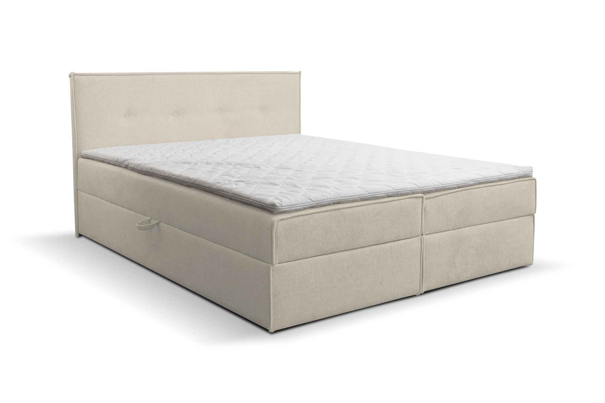 BOXBETT CALIDO mit zwei Bettkästen H2/H3 Matratze und Topper 140 x 200 cm - Beige, Holzwerkstoff (140/200cm) - VENASI MÖBEL