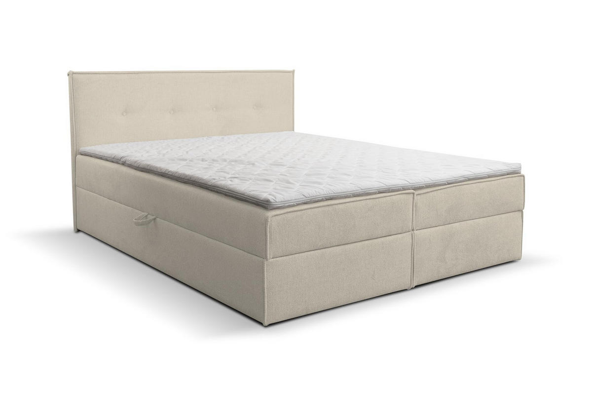BOXBETT CALIDO mit zwei Bettkästen H2/H3 Matratze und Topper 140 x 200 cm - Beige, Holzwerkstoff (140/200cm) - VENASI MÖBEL