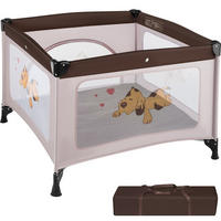 LAUFSTALL für Baby Tommy Junior, 105 x 105 x 78 cm, braun - Braun, Textil (105/78/105cm) - tectake