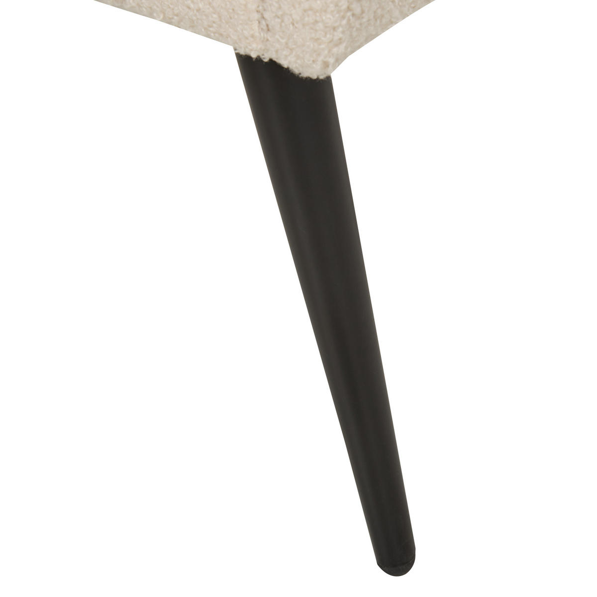 NACHTTISCH Bouclé hellbeige/schwarz 1 Schublade 38/46/49 cm Flayat - Beige/Roségold, Textil (46/49/38cm) - Beliani