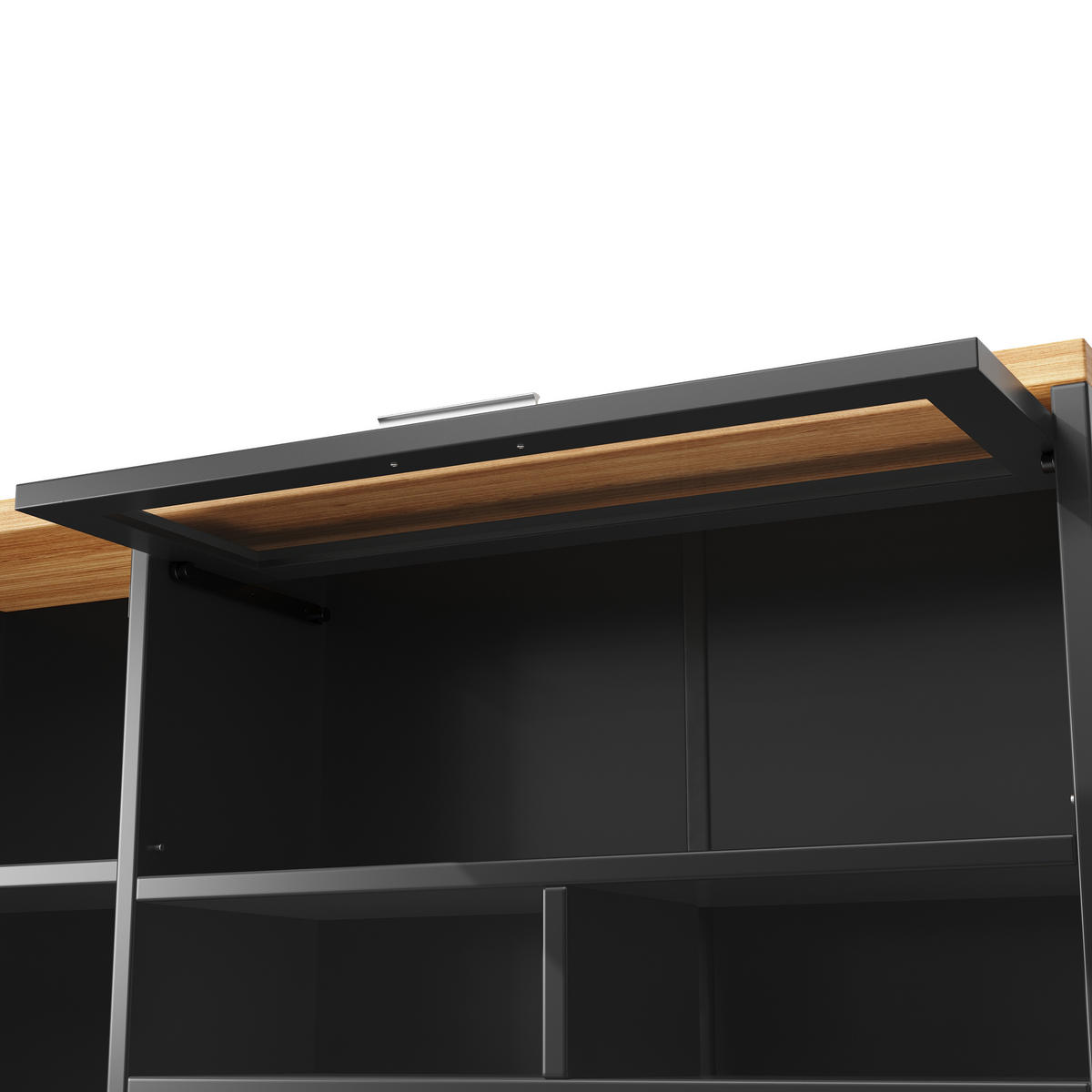 BUFFETSCHRANK Schwarz 104/40/180 cm - Schwarz, Holz (104/180/40cm) - PANGIVO