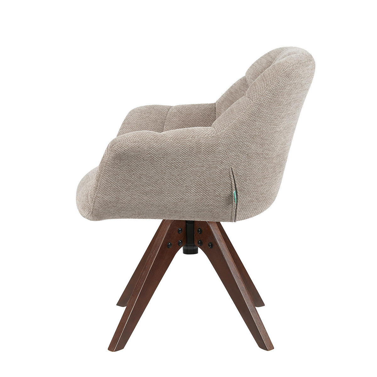 DREHSTUHL Mika-Nele 2er-Set - Beige/Nussbaumfarben, Eichenholz/Holz (65/81/66cm) - DUBI Möbel