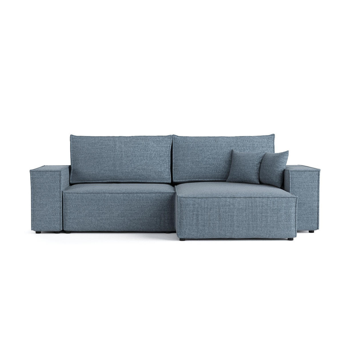 ROHOVÁ SEDAČKA CAVO, textil, Modrošedá - černá/šedohnědá, dřevo/kompozitní dřevo (255/148cm) - AltaBeds