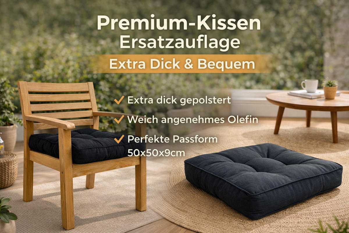 SITZKISSEN 48x113 cm Anthrazit - Anthrazit, Textil (50/8/50cm) - QUICK STAR