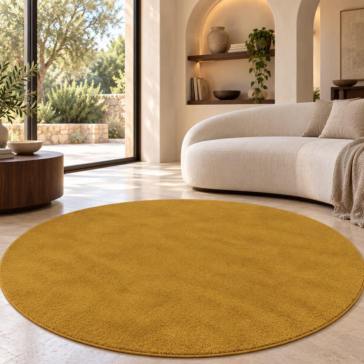 KURZFLORTEPPICH 200/200 cm Cadiz 630 - Gelb, Kunststoff (200/200cm) - Paco Home