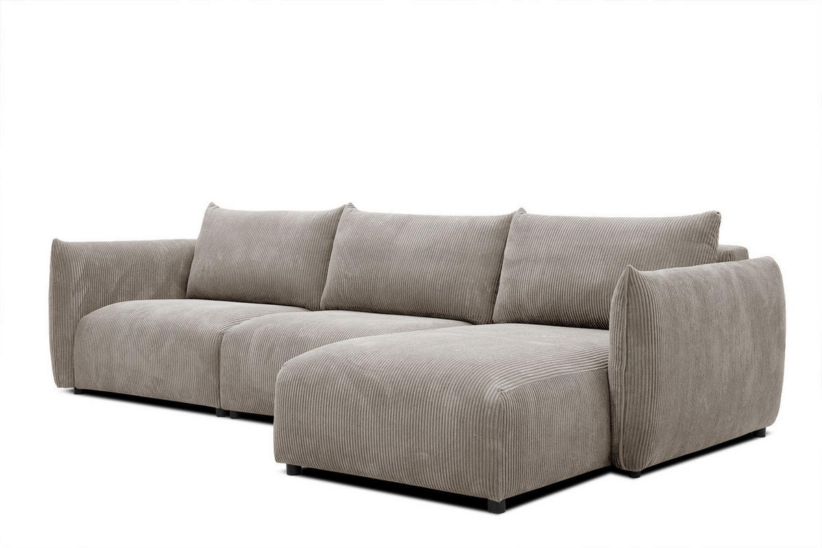 ECKSOFA TAUER 5-Sitzer, taupe - Taupe/Schwarz, Holzwerkstoff/Kunststoff (294/173cm) - Courtois Laville