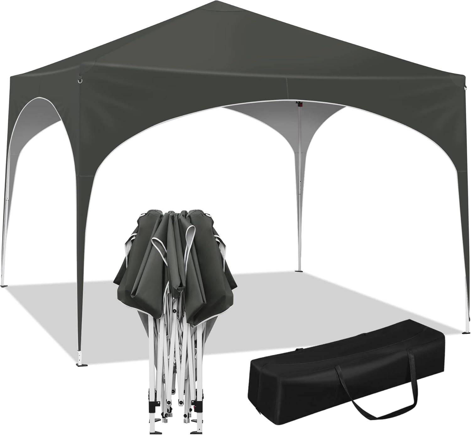 PAVILLON Faltbar wasserdichter Faltpavillon, aus Oxford Metallrahmen 3x3m - Grau, Metall (300/260/300cm) - Woltu