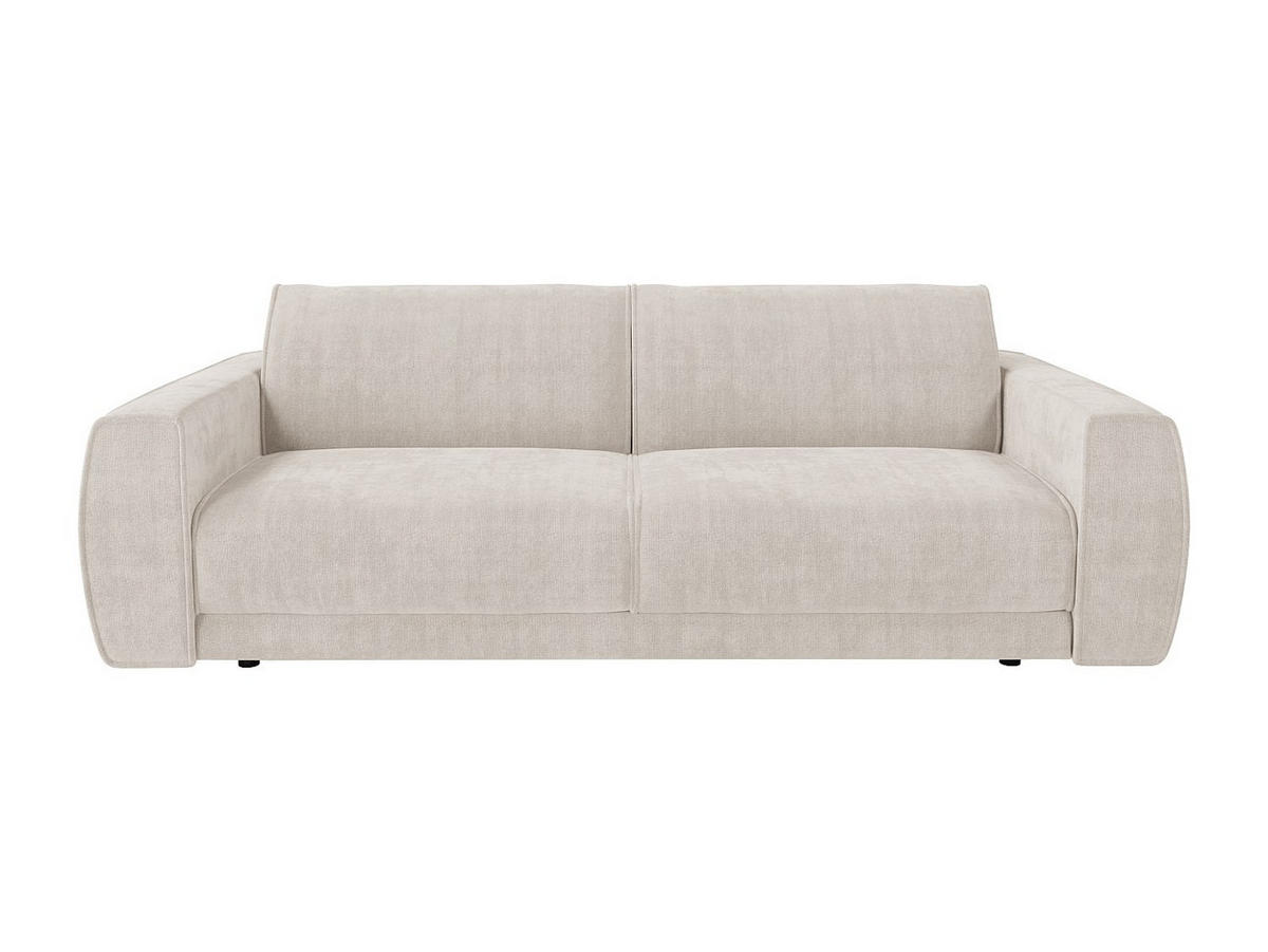 SOFA 4-Sitzer Schlafsofa Express - Chenille-Stoff Beige - Liegefläche 160 cm - Matratze 13 cm - VOMERA - Beige, Textil (220/88/100cm) - Vente-Unique