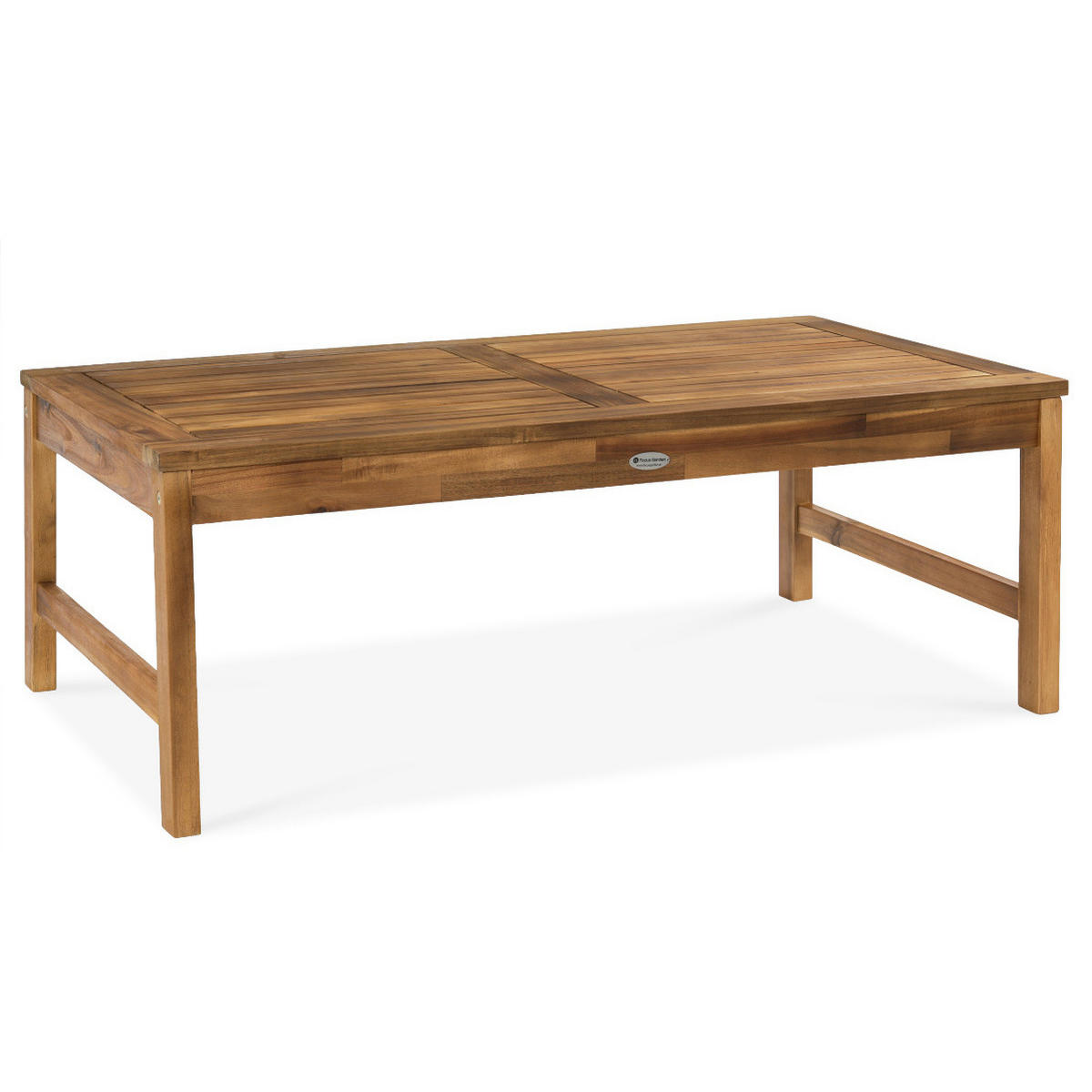 GARTENSET Viken aus Akazienholz, 2-Sitzer Sofa + 2 Sessel + Couchtisch, Hellgrau - Hellgrau, Holz - Beautysofa