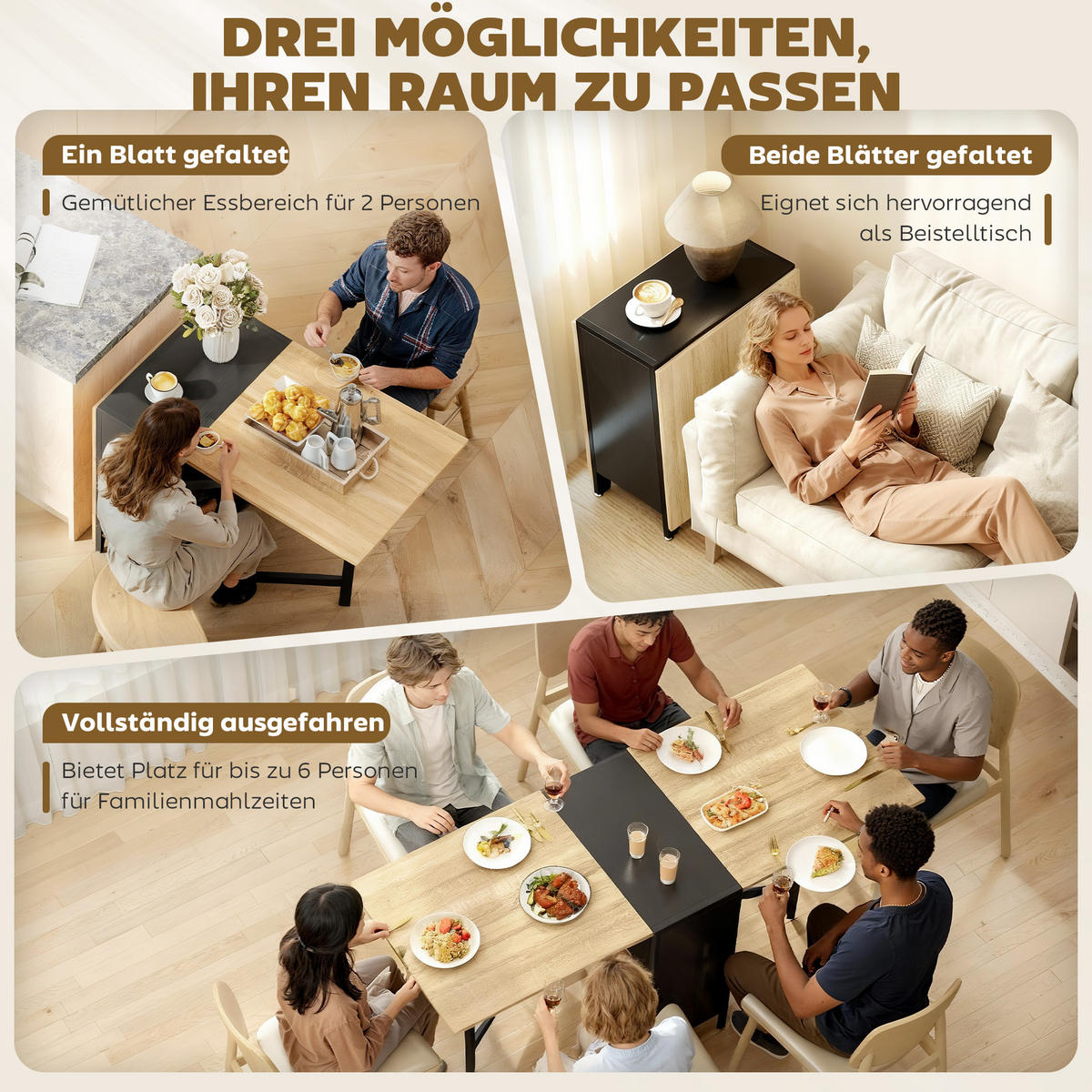 ESSTISCH Schwarz 169.0/60.0/75.0 - Schwarz, Holzwerkstoff (169/60/75cm)