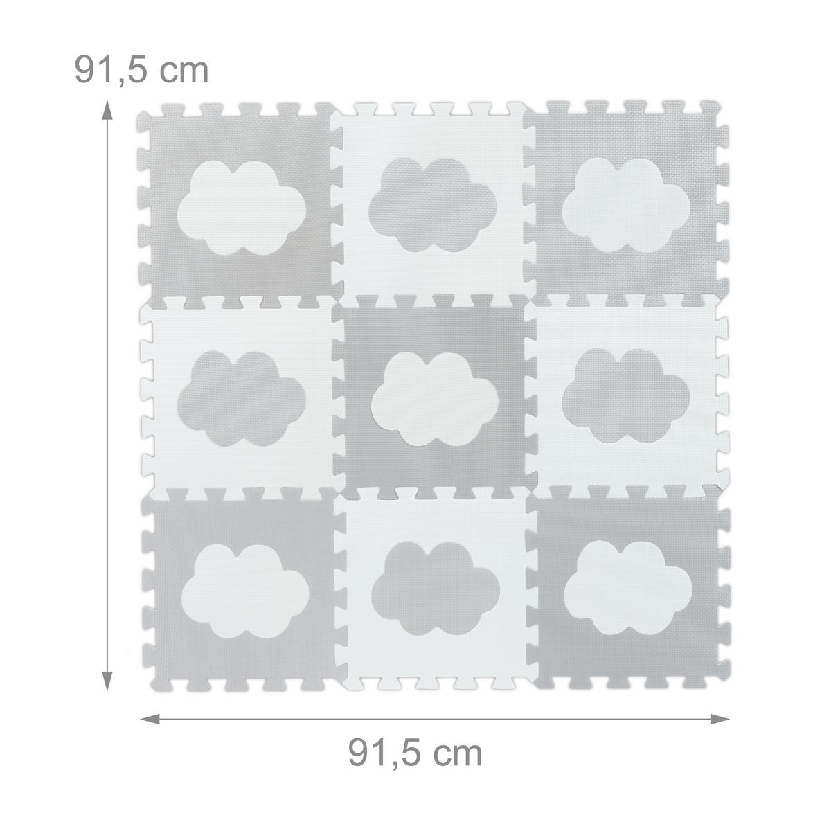 PUZZLEMATTE - Weiß/Grau, Kunststoff (31.5/31.5cm) - Relaxdays