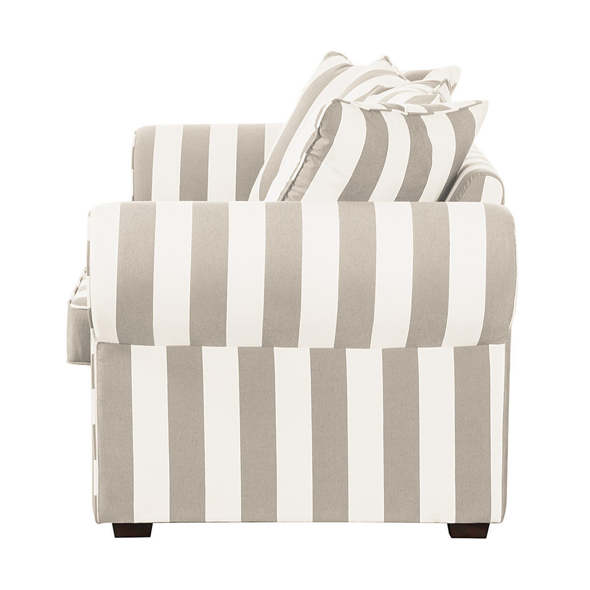 3-SITZER SOFA - Webstoff - Dunkelbraun/Beige, Buchenholz/Textil (217/88/88cm) - home24