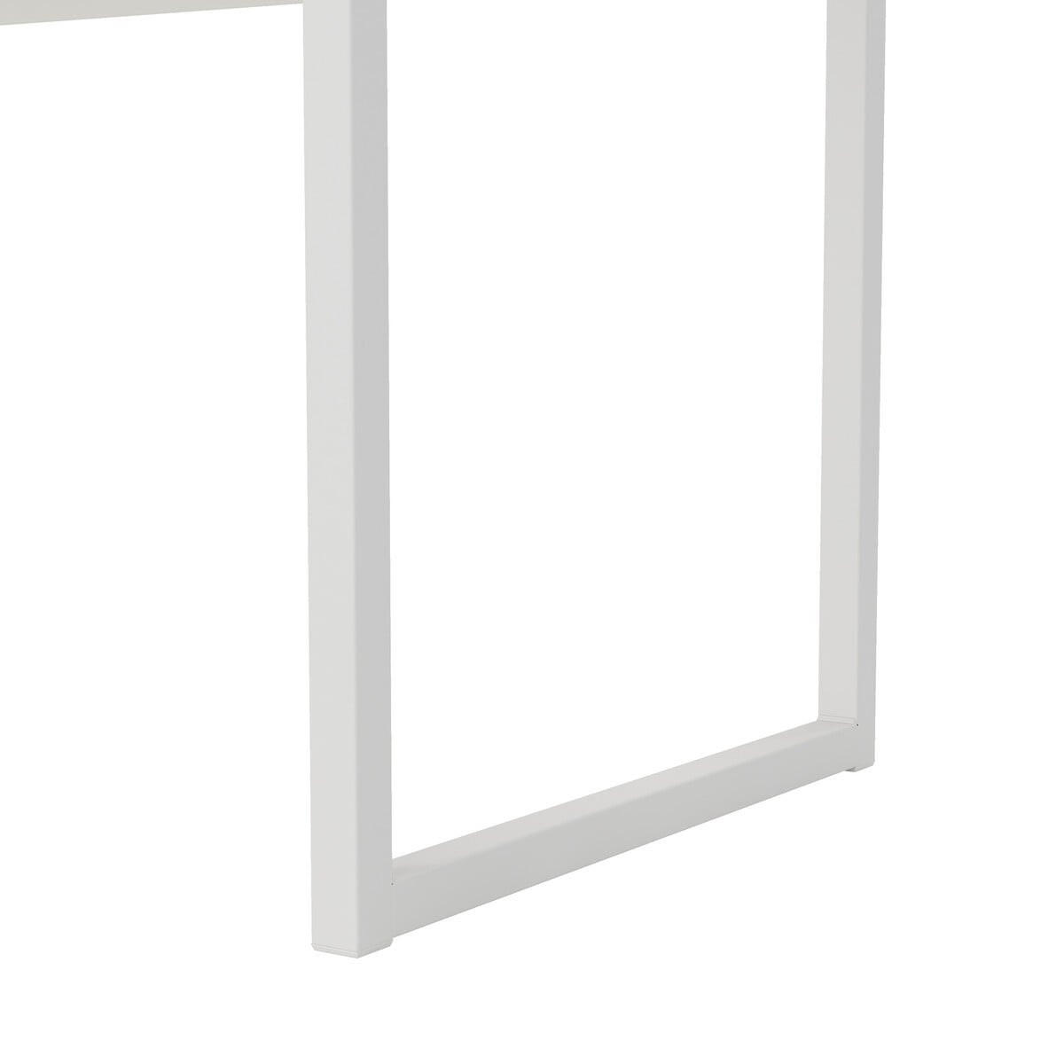 PSACÍ stůl s 1 zásuvkou a kovovými nohami, šířka 130 cm - FUNCTION - bílá, kompozitní dřevo (130/48.4/76.8cm) - Calicosy
