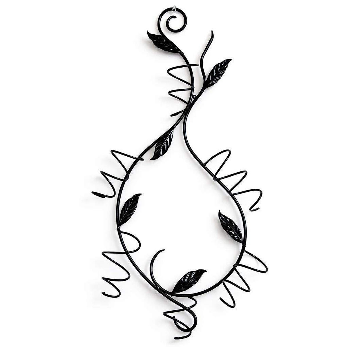 WEINREGAL "Natura" 100cm aus Metall Flaschenständer Wandregal - Schwarz, Metall (45/100/10cm) - DanDiBo