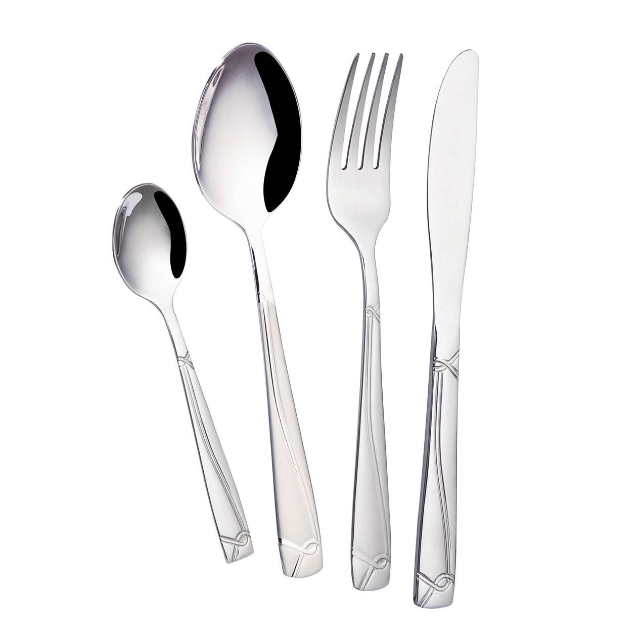 BESTECKSET Lavenda 84-teilig Edelstahl 18/10 - Silberfarben, Metall - SAFA